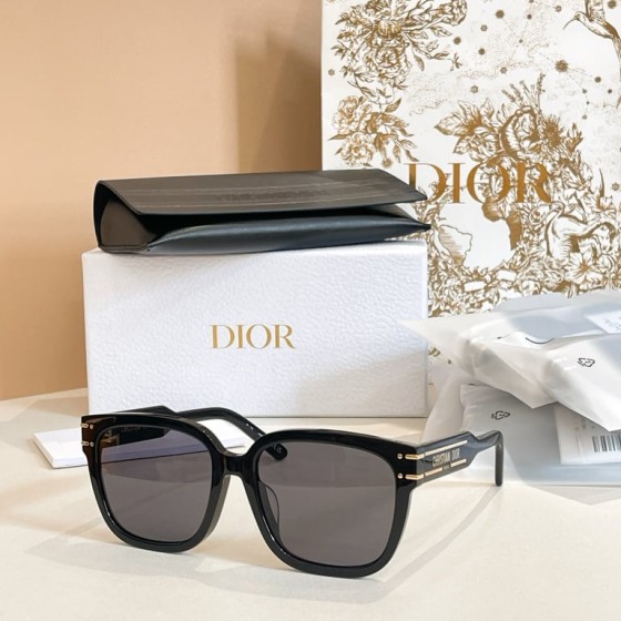Dior Black Square Sunglasses with Gold Accents